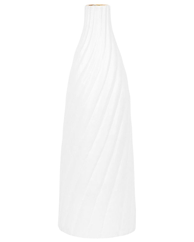 Decorative Vase White 54 cm Terracotta Minimalist Modern Scandinavian Decor Beliani