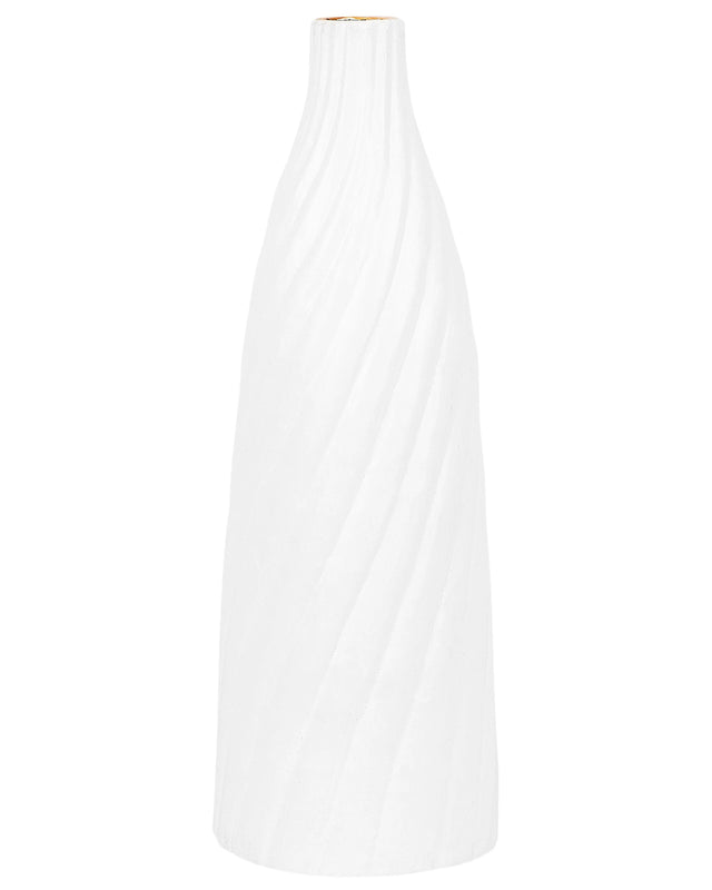 Decorative Vase White 54 cm Terracotta Minimalist Modern Scandinavian Decor Beliani