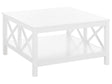 Coffee Table White 2 Tier 80 x 80 cm Square Table Top Boho Beliani