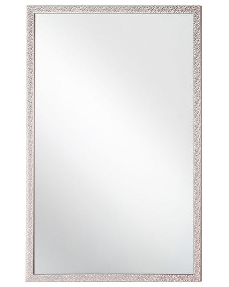 Wall Mounted Hanging Mirror Light Pink 60 x 90 cm Modern Contemporary Living Room Beliani