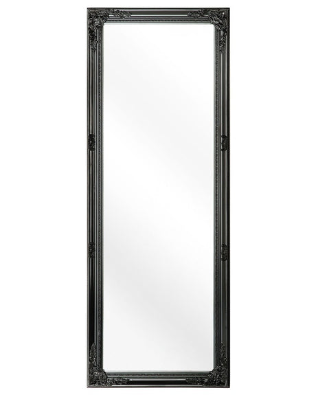 Wall Hanging Mirror Black Rectangular Modern Elegant Living Room Bedroom Hallway Matt Finish Beliani