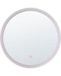 Wall Mounted Hanging LED Mirror 58 cm Round Modern Contemporary Bathroom Make-Up Vanity Glamour Beliani