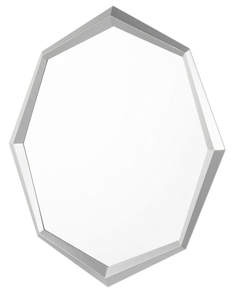 Wall Hanging Mirror Silver 91 x 66 cm Octagonal Decorative Accent Piece Beliani