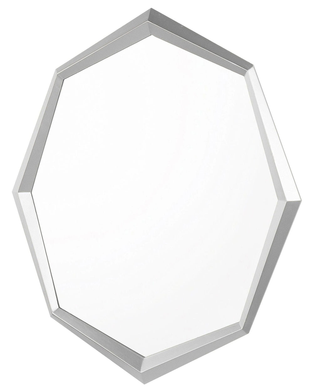 Wall Hanging Mirror Silver 91 x 66 cm Octagonal Decorative Accent Piece Beliani