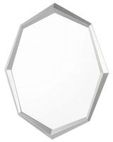 Wall Hanging Mirror Silver 91 x 66 cm Octagonal Decorative Accent Piece Beliani