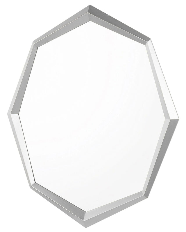 Wall Hanging Mirror Silver 91 x 66 cm Octagonal Decorative Accent Piece Beliani