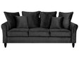 Sofa Black Velvet Solid Wood 3 Seater Scatter Pillows  Beliani
