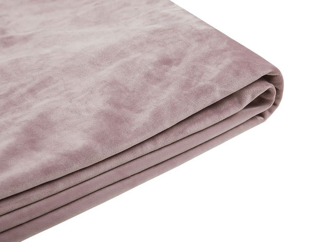 Bed Frame Cover Pink Velvet Fabric for Bed 160 x 200 cm Removable Washable Beliani