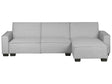 Corner Sofa Bed Grey Fabric Upholstered 3 Seater Left Hand L-Shaped Bed Beliani