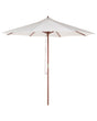 Garden Parasol Light Beige Fabric ø 270 x 237H cm Birch Wood Pole Foldable Outdoor Modern Beliani