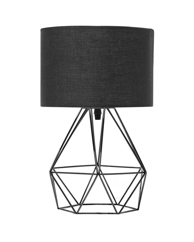 Table Lamp Black Shade Industrial Wire Cage Black Beliani