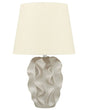 Bedside Table Lamp Golden Base Cream Shade Beliani