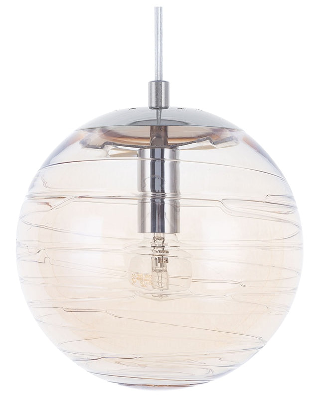 Pendant Lamp Tinted Glass Gold Modern Globe Ceiling Light Beliani