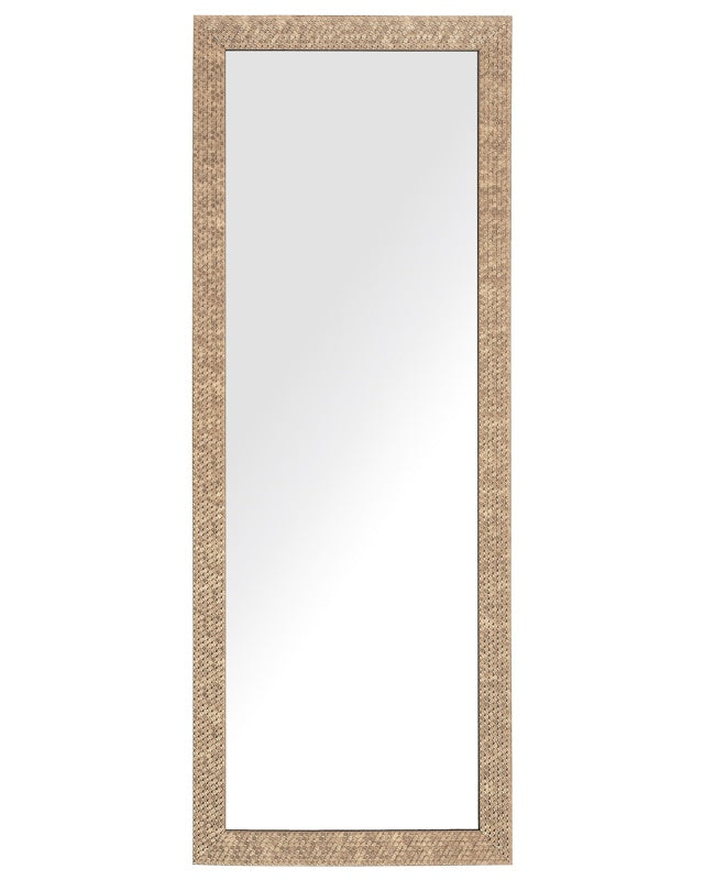 Wall Mounted Hanging Mirror Brass 50 x 130 cm Rectangular Modern Vintage Beliani