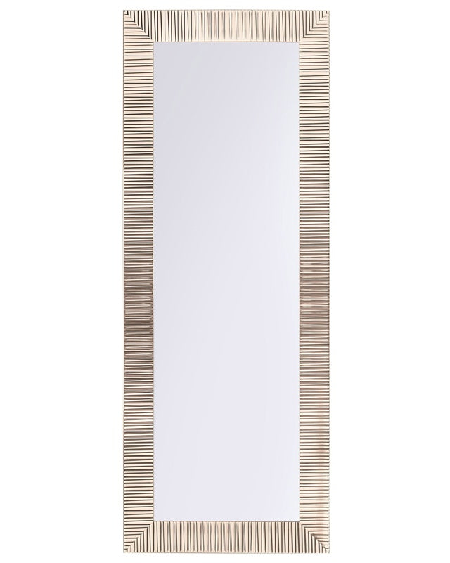 Wall Mounted Hanging Mirror Gold 50 x 130 cm Framed Modern Contemporary Living Room Hallway Beliani