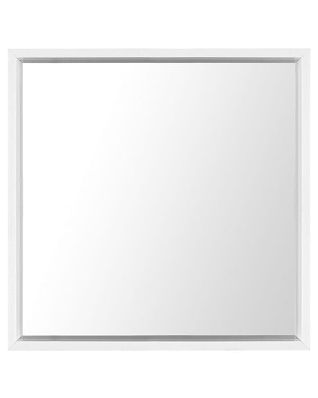 Wall Mirror White Synthetic Frame 50 x 50 cm Square Wall Hanging Beliani