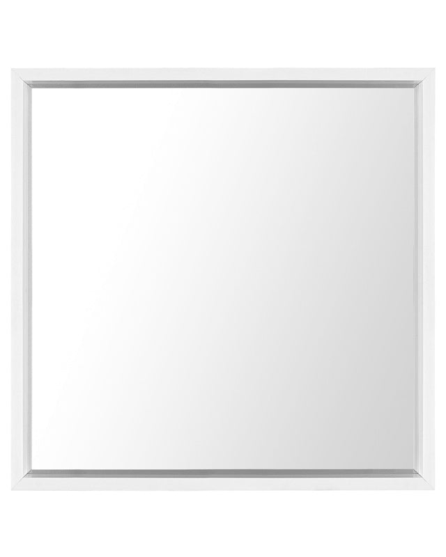 Wall Mirror White Synthetic Frame 50 x 50 cm Square Wall Hanging Beliani