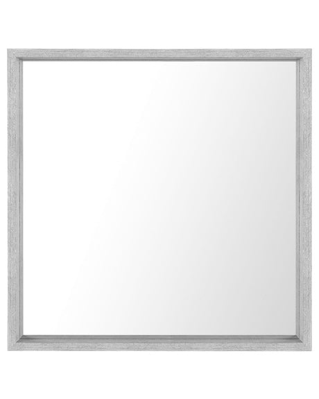 Wall Mirror Grey Synthetic Frame 50 x 50 cm Square Wall Hanging Beliani