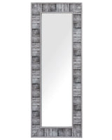 Wall Mirror Grey Wood Synthetic Frame 50 x 130 cm Rectangular Wall Hanging Beliani