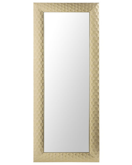 Wall Mirror Gold Synthetic Frame 50 x 130 cm Rectangular Wall Hanging Beliani