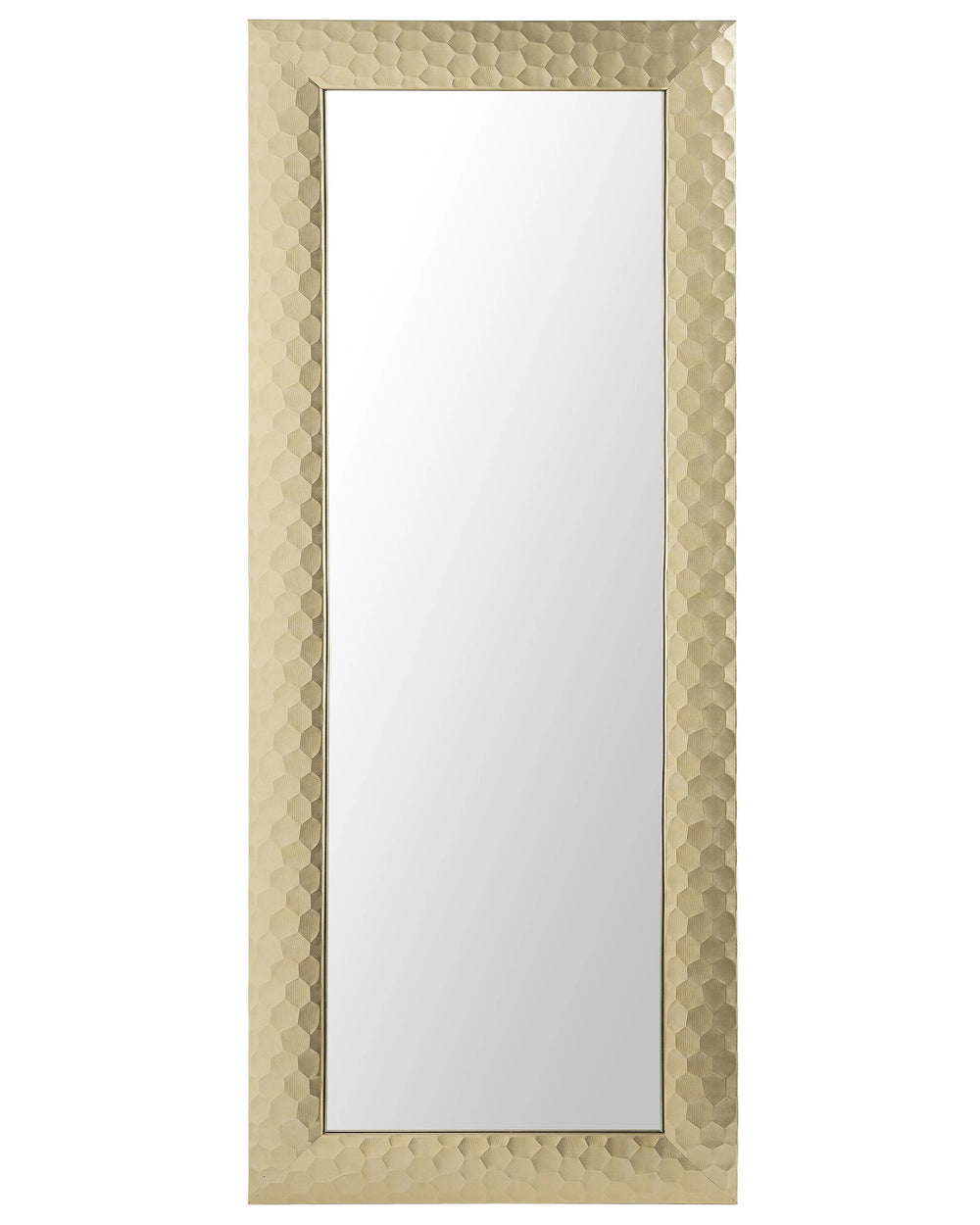 Wall Mirror Gold Synthetic Frame 50 x 130 cm Rectangular Wall Hanging Beliani