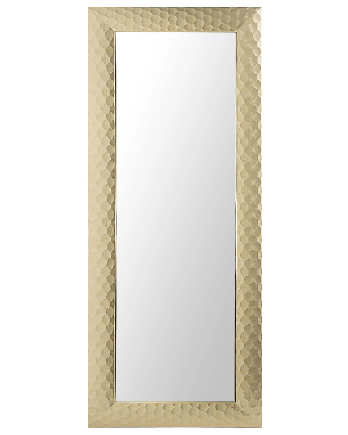 Wall Mirror Gold Synthetic Frame 50 x 130 cm Rectangular Wall Hanging Beliani