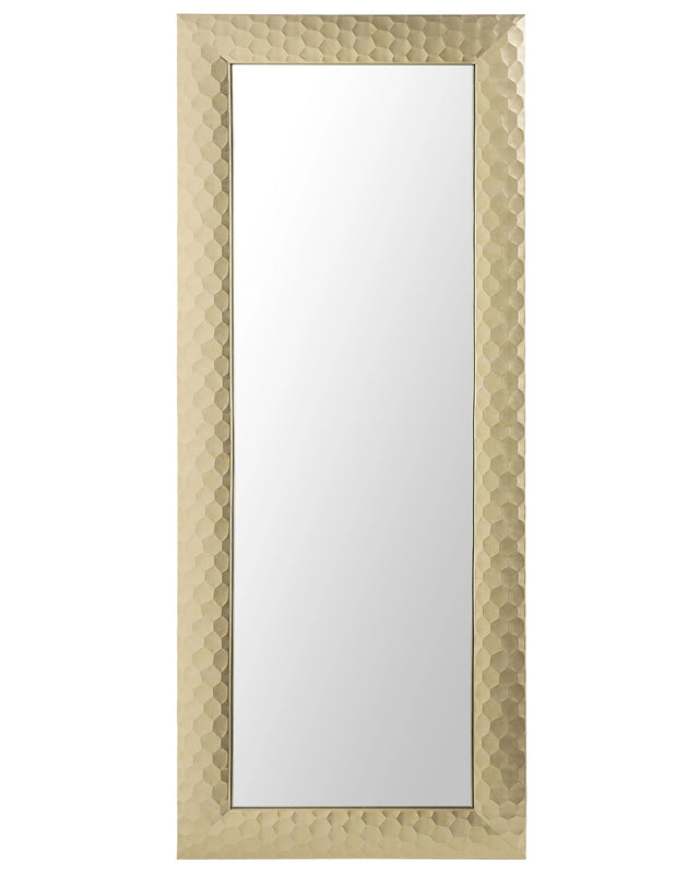 Wall Mirror Gold Synthetic Frame 50 x 130 cm Rectangular Wall Hanging Beliani