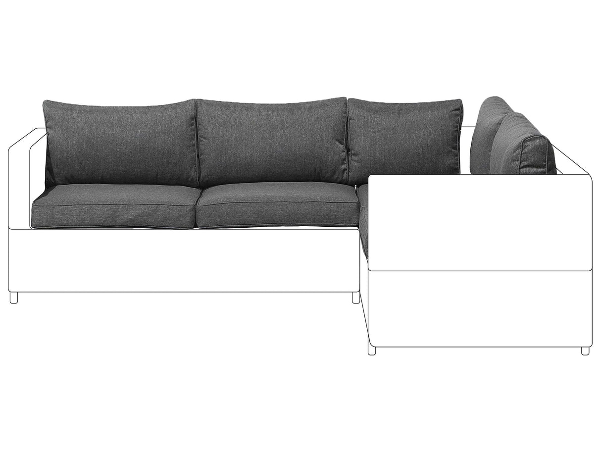 Outdoor Cushion Cover Set Grey Fabric Sofa Seat Backrest Pillow Cases Beliani