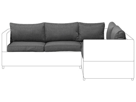 Outdoor Cushion Cover Set Grey Fabric Sofa Seat Backrest Pillow Cases Beliani