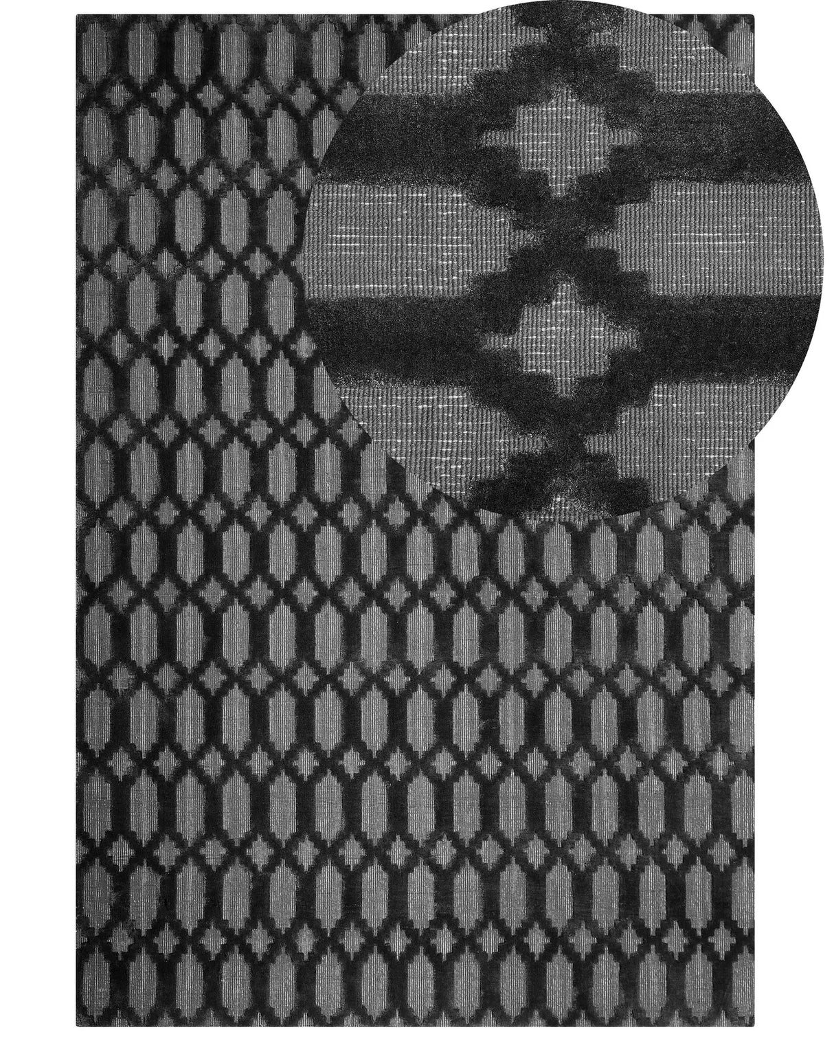 Rug Grey Viscose 160 x 230 cm Geometric Pattern Hand Woven Flatweave Beliani