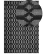 Rug Grey Viscose 160 x 230 cm Geometric Pattern Hand Woven Flatweave Beliani