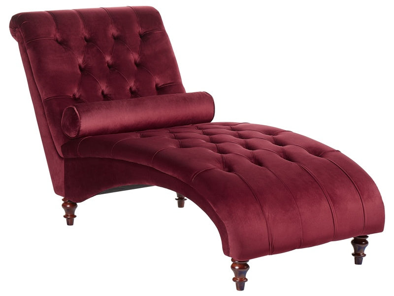 Chaise Lounge Red Velvet Chesterfield Buttoned Modern Living Room Chaise Wooden Legs Beliani