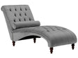 Chaise Lounge Light Grey Velvet Chesterfield Buttoned Modern Living Room Chaise Wooden Legs Beliani