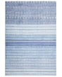 Rug Blue Viscose 160 x 230 cm Striped Geometric Pattern Hand Woven Beliani