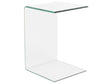 Side End Table Transparent Clear Glass 40 x 61 cm Cantilever Minimalist Beliani