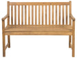 Garden Bench Light Acacia Wood 120 cm Slatted Design Outdoor Patio Rustic Style Beliani