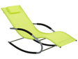 Rocking Sun Lounger Lime Green Steel Runners Fabric Sling With Head Cushion Beliani
