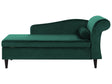 Chaise Lounge Green Velvet Upholstery with Storage Right Hand with Bolster Beliani