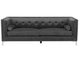 Velvet 3 Seater Sofa Dark Grey Glamour Buttoned Back Beliani