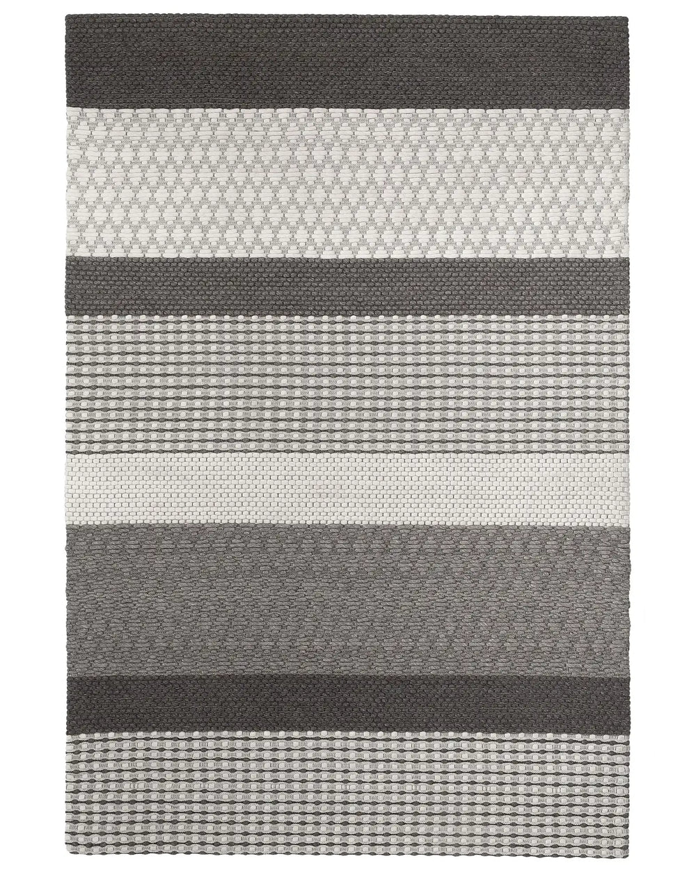 Area Rug Grey 160 x 220 cm Wool Living Room Home Office Patches Beliani