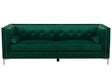 Velvet 3 Seater Sofa Emerald Green Glamour Buttoned Back Beliani