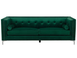 Velvet 3 Seater Sofa Emerald Green Glamour Buttoned Back Beliani