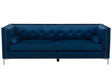 Velvet 3 Seater Sofa Navy Blue Glamour Buttoned Back Beliani