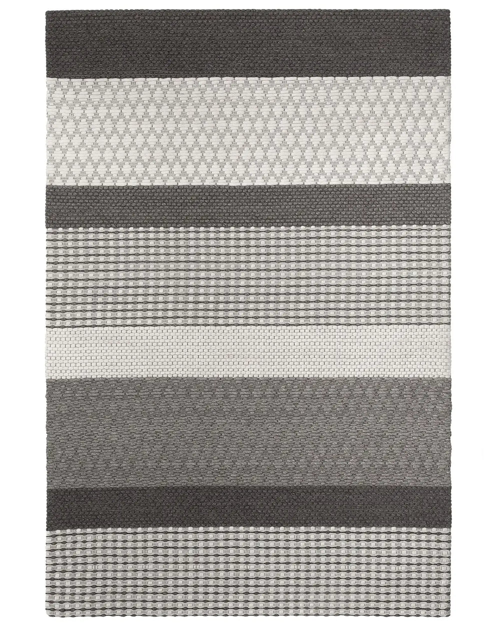 Area Rug Grey 140 x 200 cm Wool Living Room Home Office Patches Beliani