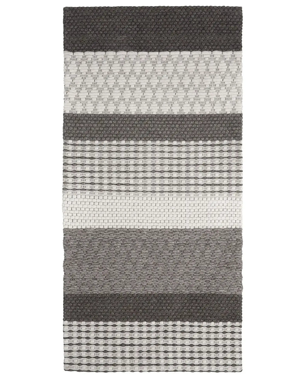 Area Rug Grey 80 x 150 cm Wool Living Room Home Office Patches Beliani