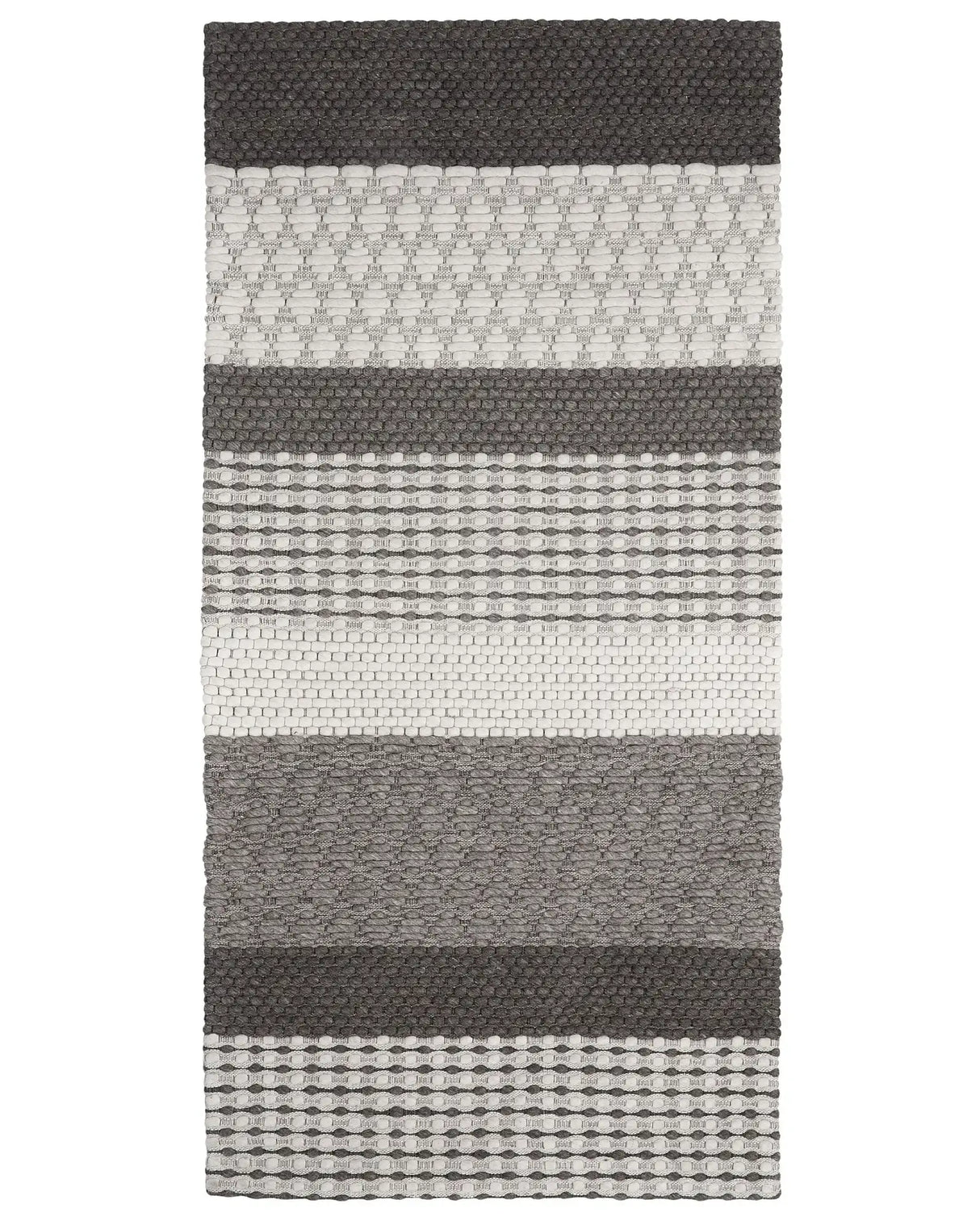 Area Rug Grey 80 x 150 cm Wool Living Room Home Office Patches Beliani