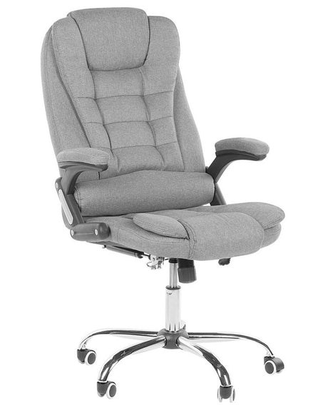 Office Chair Grey Fabric Swivel Adjustable Height Castors Modern Beliani