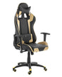 Gaming Chair Black and Gold PU Leather Swivel Adjustable Height Beliani