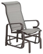 Garden Rocking Chair Brown Aluminium Frame Outdoor Rocker Beliani