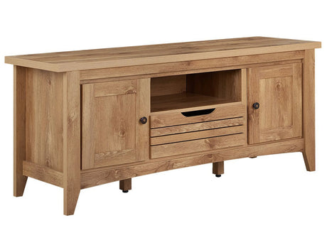TV Stand Light Wood for up to 65 TV Media Unit with 2 Cabinets Drawer Shelf Beliani